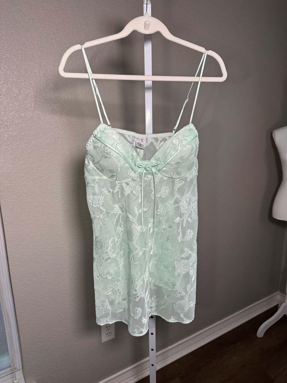 Vintage Mint Floral Chemis by Cinema Etoile